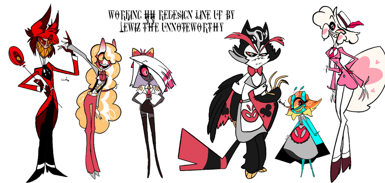 Working Hazbin Hotel redesign lineup by iizDA on DeviantArt