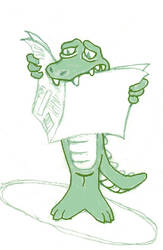 Worried (Empty Headline) Newspaper Gator