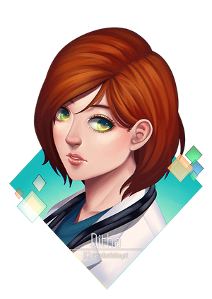 Headshot Commission: Ditha by nekoyasha89