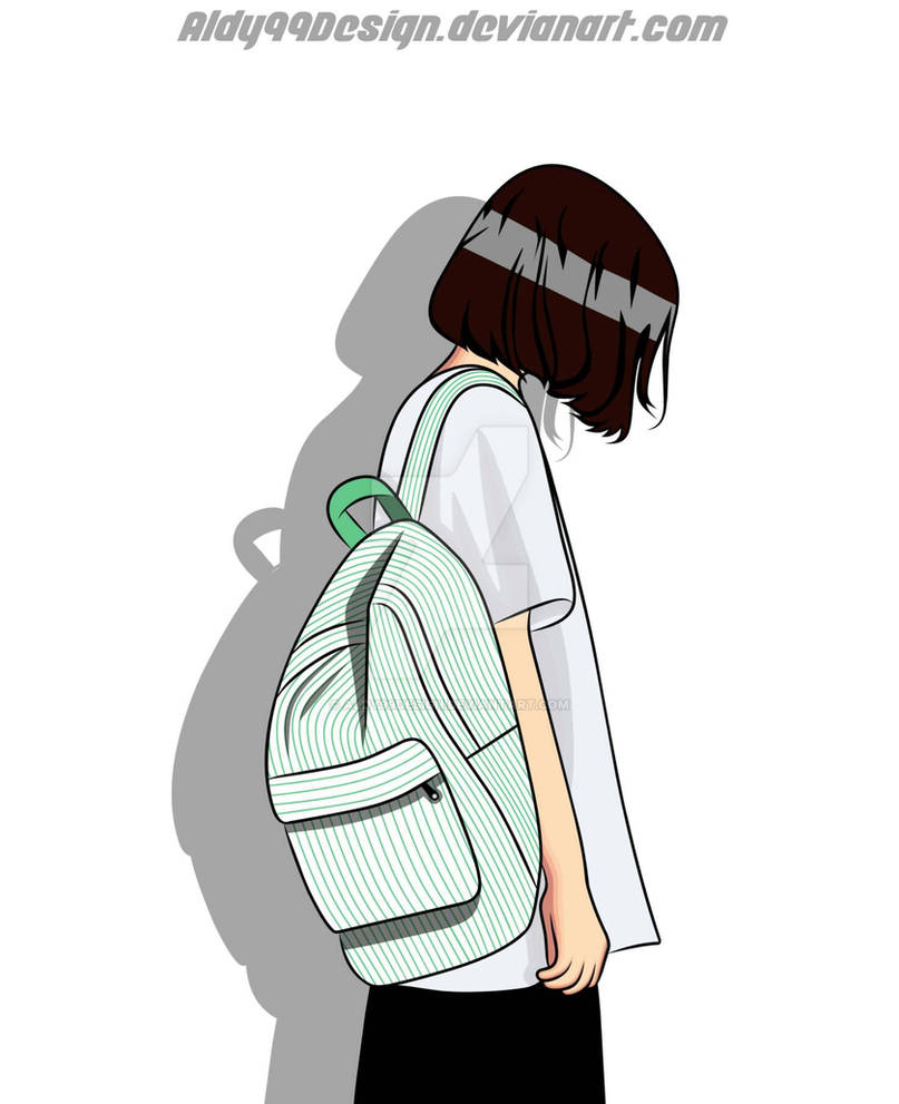 Korean Girl | Backpack | Vector by aldy99design on DeviantArt