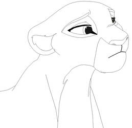 Lineart 22 -- Kiara Sad by FriedStick