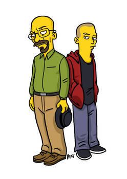 Simpsonized Walter White and Jesse Pinkman