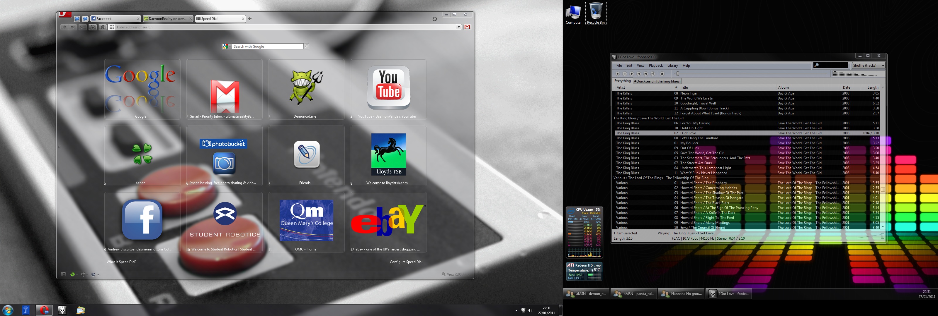 Desktop, Opera and Foobar