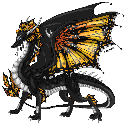 Hatched pixel egg: Butterfly dragon