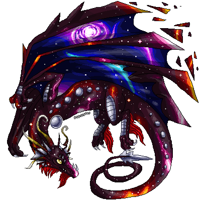 Hatched pixel egg: Universe dragon