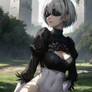 2B Skirtless Pose - Phone Background