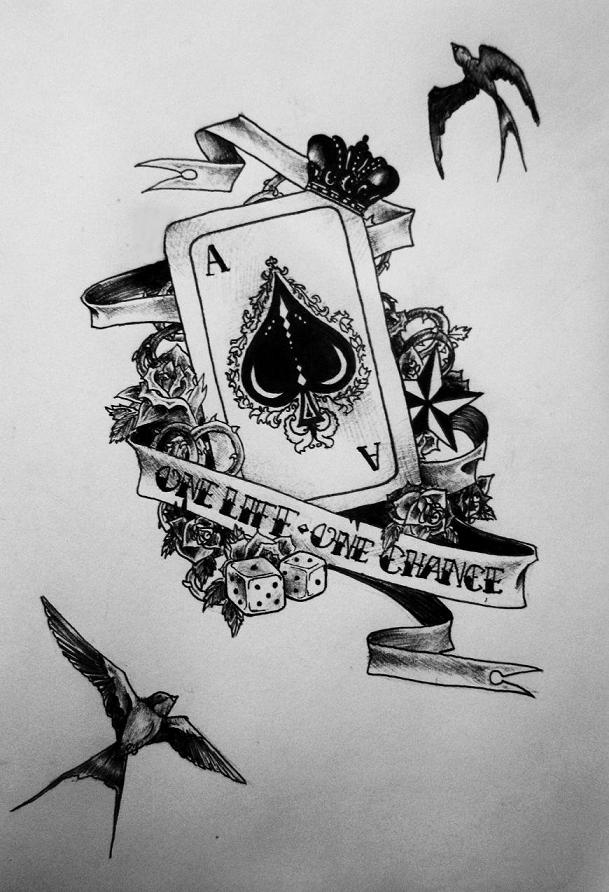Old school ace tattoo project by FaceOfInsane on DeviantArt Old school ace tattoo project by FaceOfInsane on DeviantArt