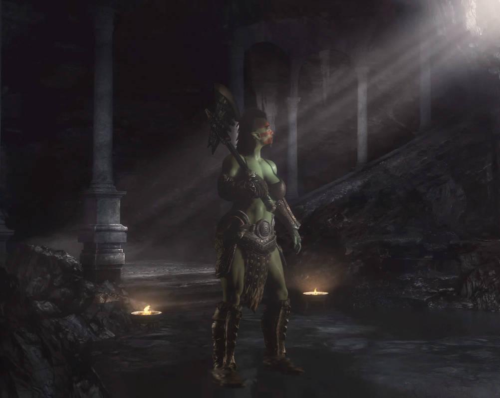 Orcess Shadbo The Orcess Finds The Worn Down Temple... by Rastifan on DeviantArt