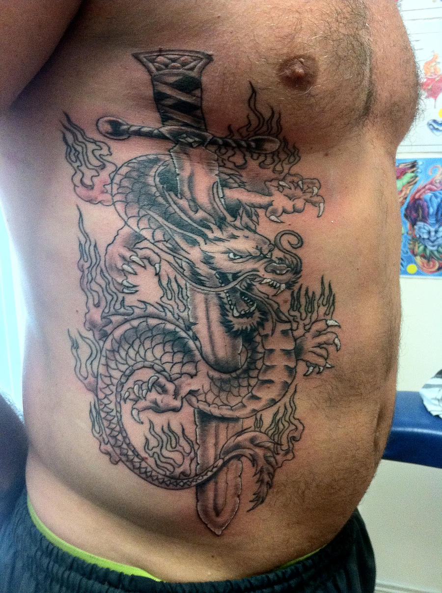 Dragon and sword tattoo by jayblum on DeviantArt