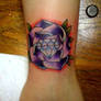 flower and diamond tattoo
