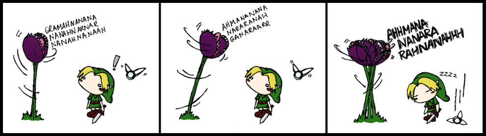 Link and the Deku Baba by musicangel071 on DeviantArt