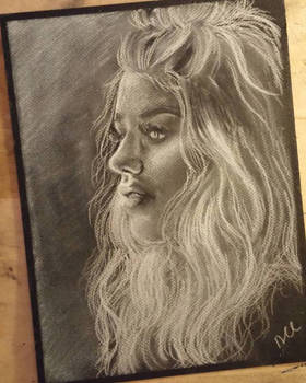 White charcoal drawing