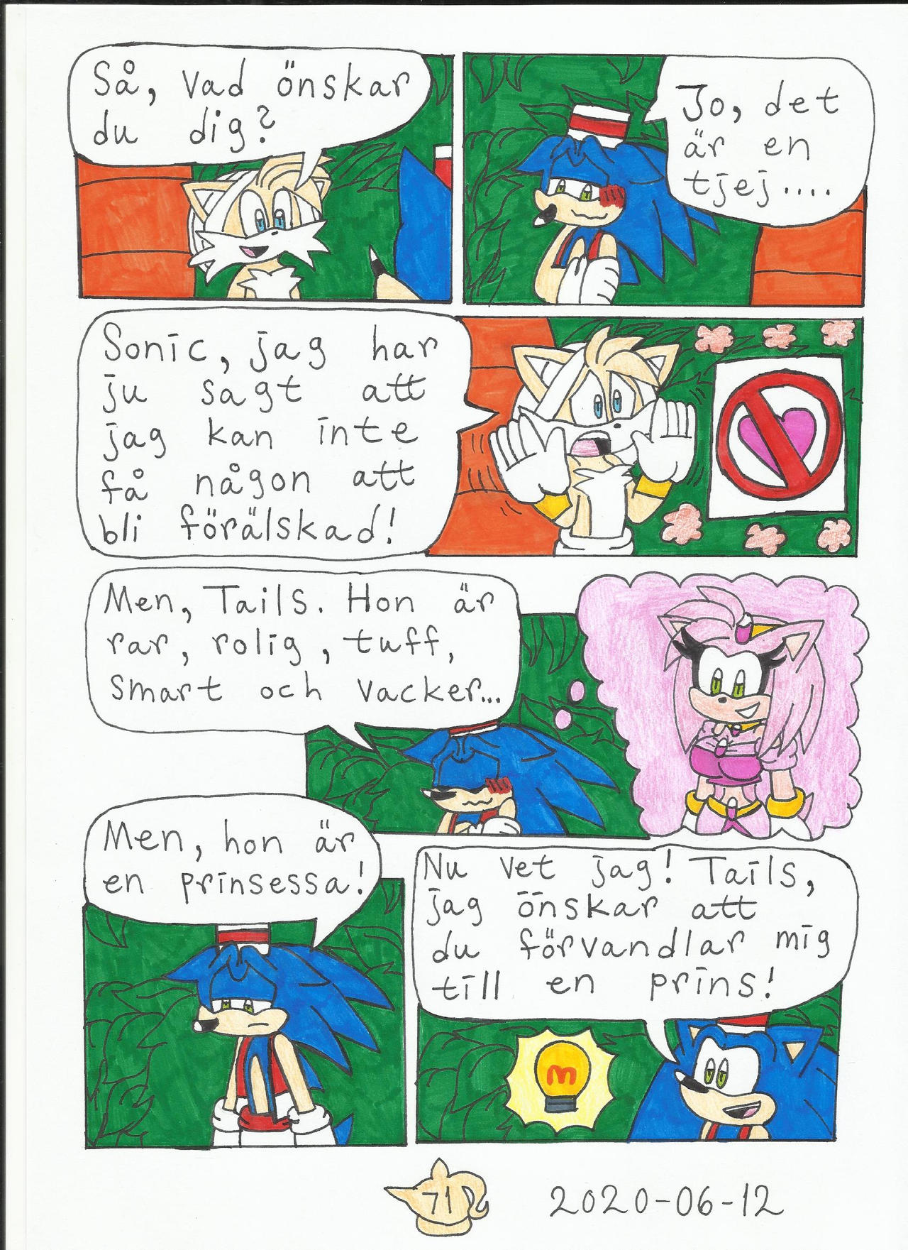 Sonic And The Magic Lamp Swedish Pg 71 By Katarinathecat On Deviantart