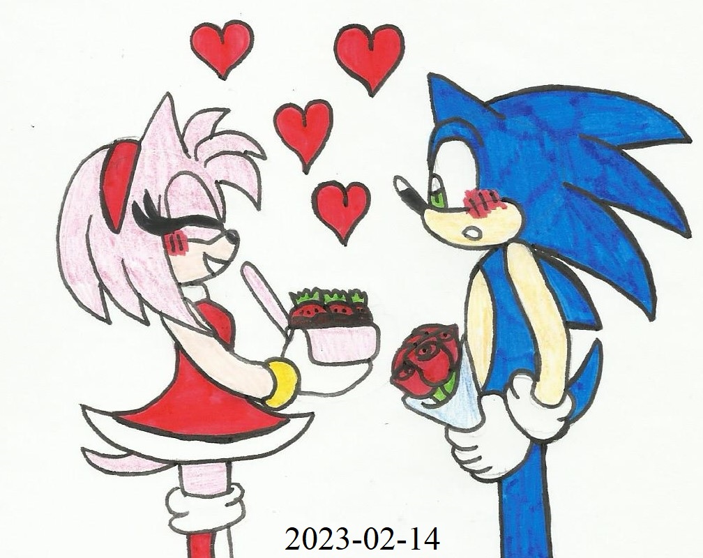 sonamy valentines kiss by Sonicsis on DeviantArt