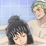 One Piece OC .:. Zoro X Heba .:. = Bath =