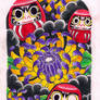 Daruma Dolls + Chrysanthemums