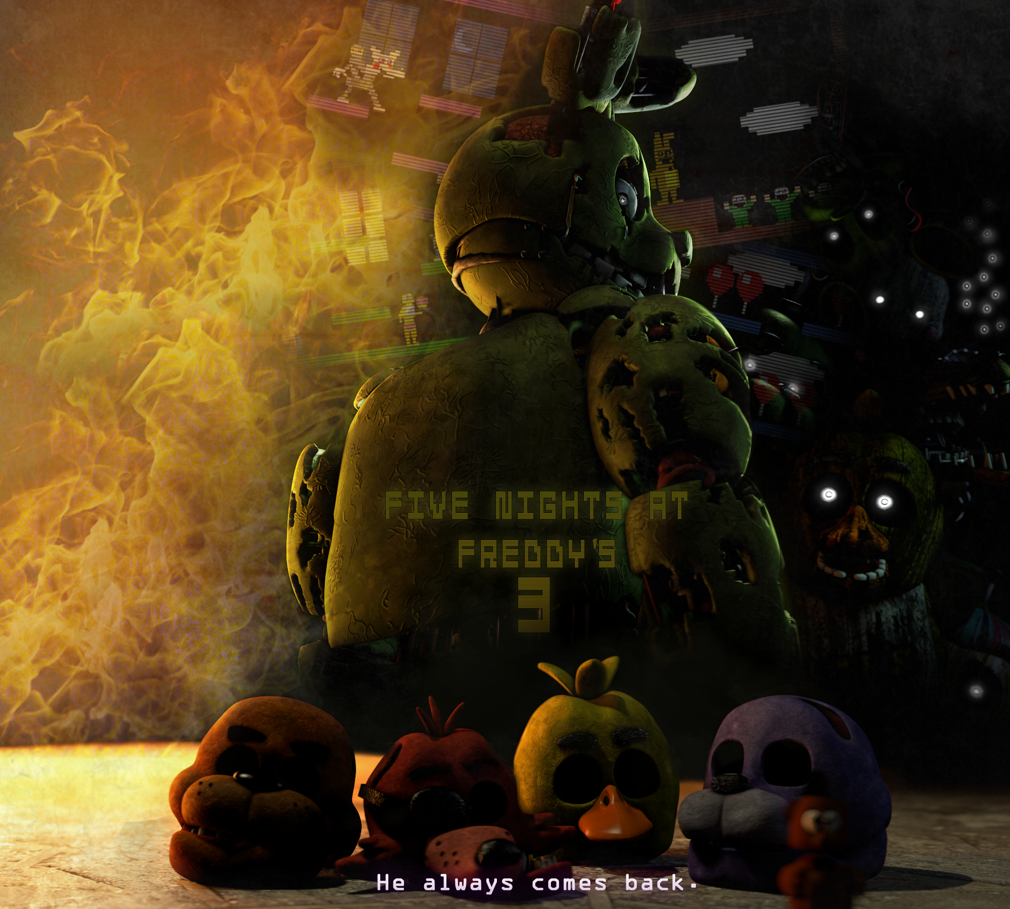 Five Nights at Freddy's 3: 5th Anniversary Poster : r/fivenightsatfreddys