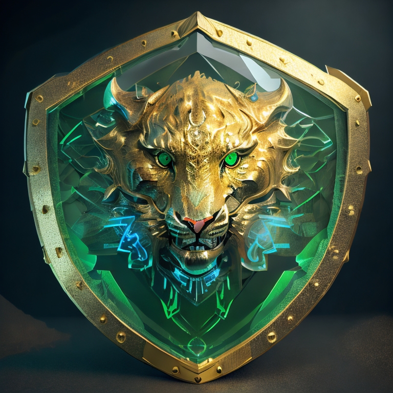 Premium AI Image  A lion with a sword and a shield on his chest