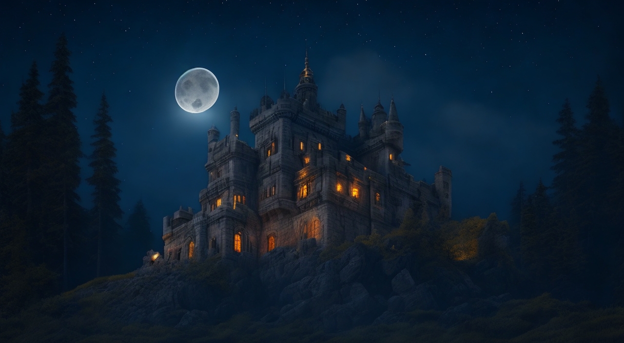 castle at night by HShadowarts on DeviantArt