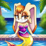 Vanilla mermaid at the pool 3 (ai art)