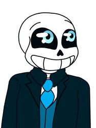 Sans in a suit