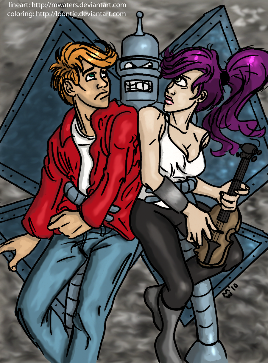 Fry and Leela coloring