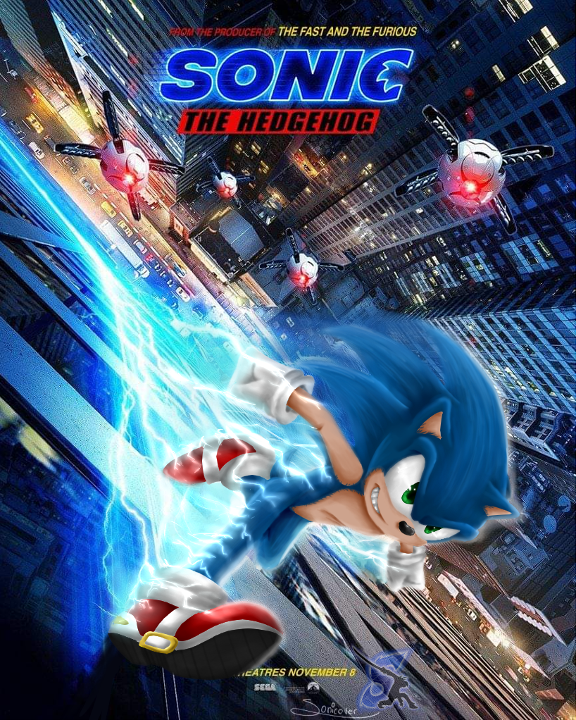 Sonic Movie Rework Sonic The Hedgehog The Movie (re-draw) by Sonicover on DeviantArt