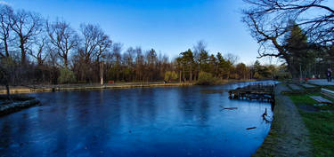 Frozen lake scenery