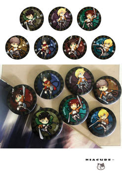 Shingeki no Kyojin pin badges up for sale