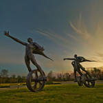 unicyclists by icondigital