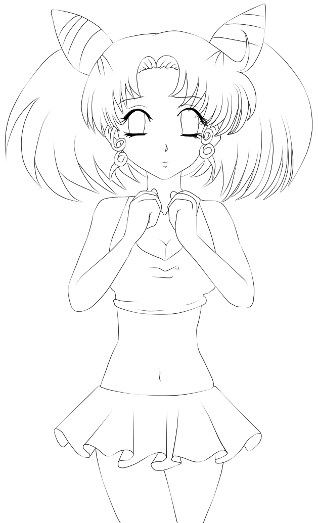 Chibi moon Grown up Lineart