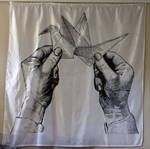 Big Crane Hands Curtain by truemarmalade