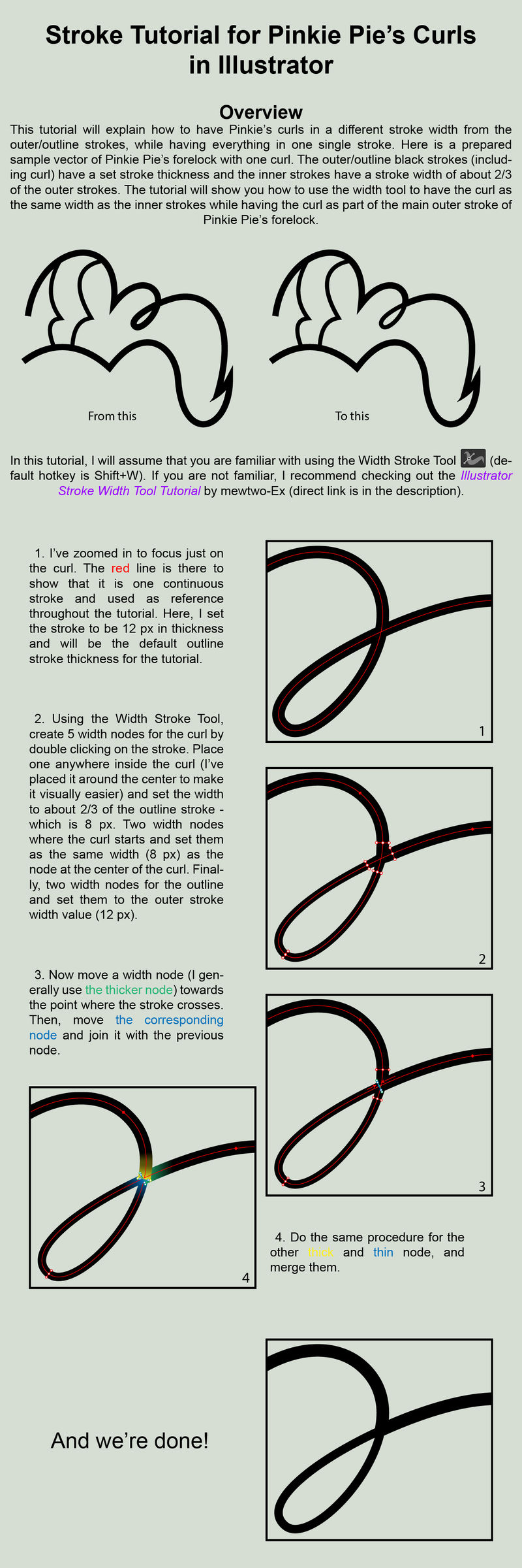 Illustrator Stroke Tutorial for Pinkie Pie's Curls