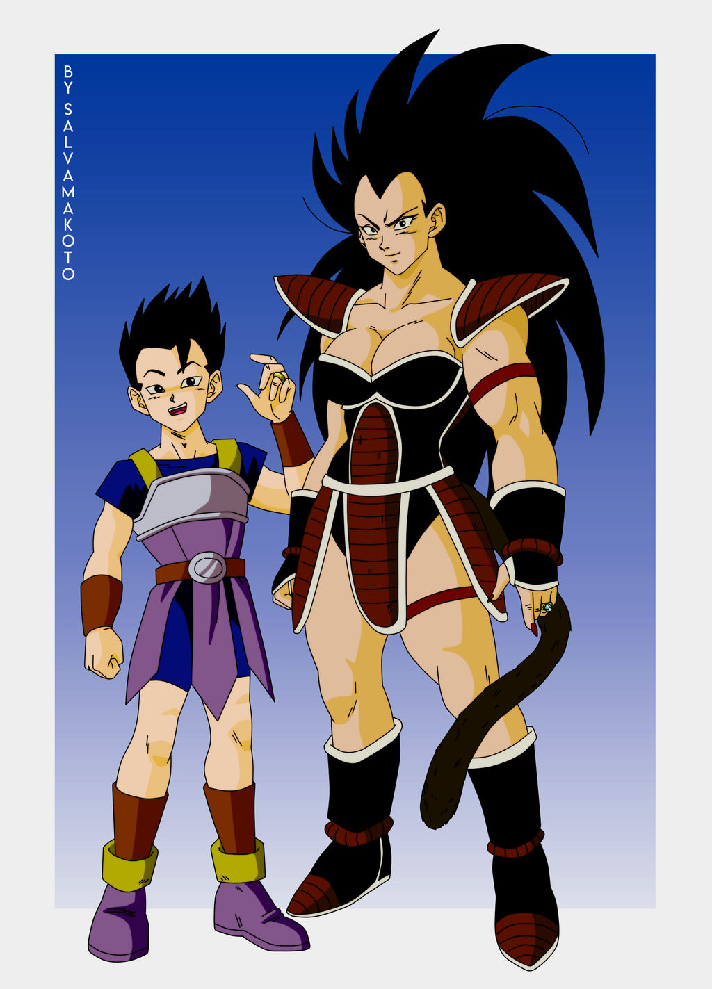 Kyabe and Female Raditz by salvamakoto on DeviantArt
