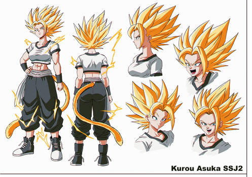 OC- Kurou Asuka SSJ2 - model sheet