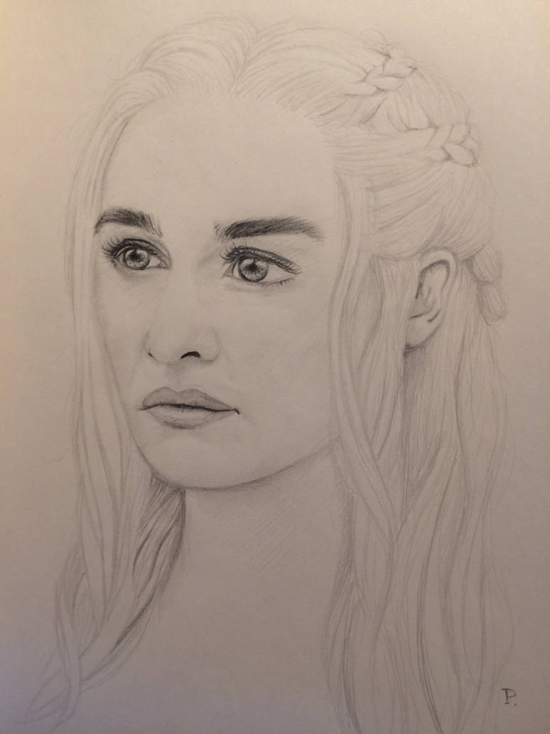 Pencil drawing of daenerys targaryen by pmeowmix