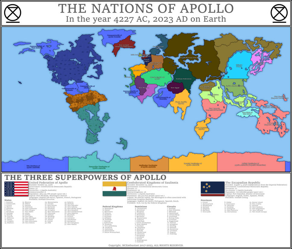 Apollo Exos Map (AU, Predominance) The Political Map of Apollo by MCEnthusiasm on ...