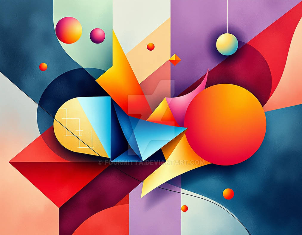 Abstract composition with geometric shapes