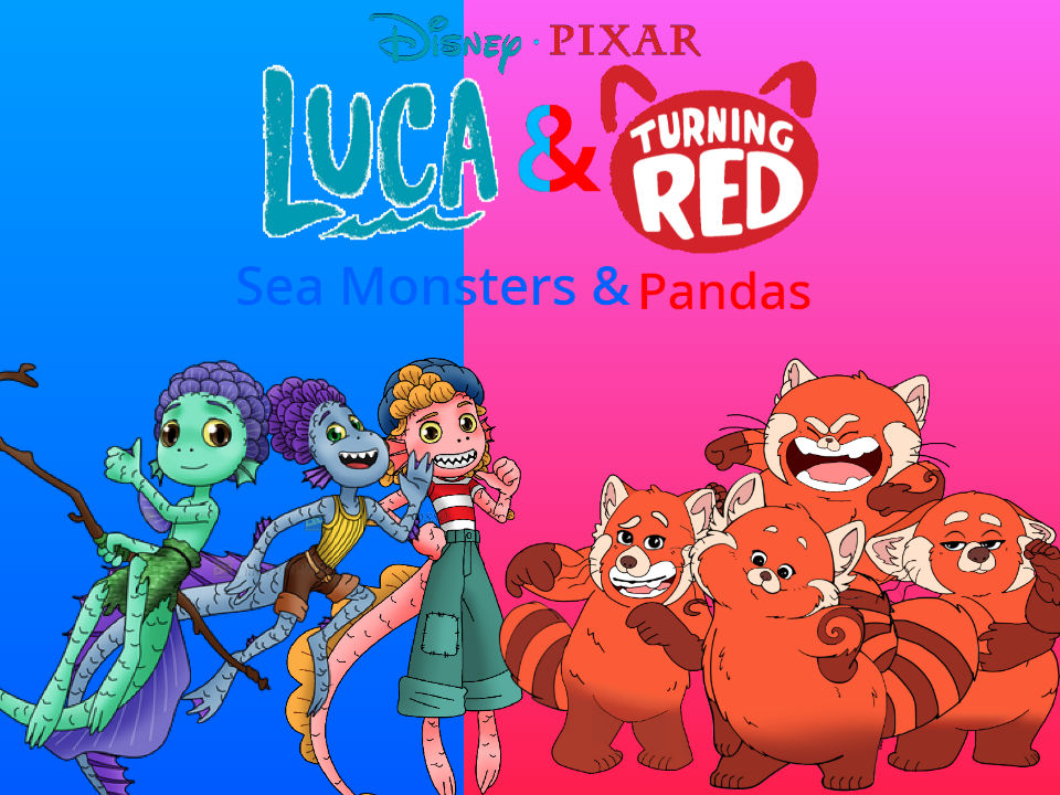 Mei Lee and Luca Paguro in their Sea Monster and panda forms : r/Pixar