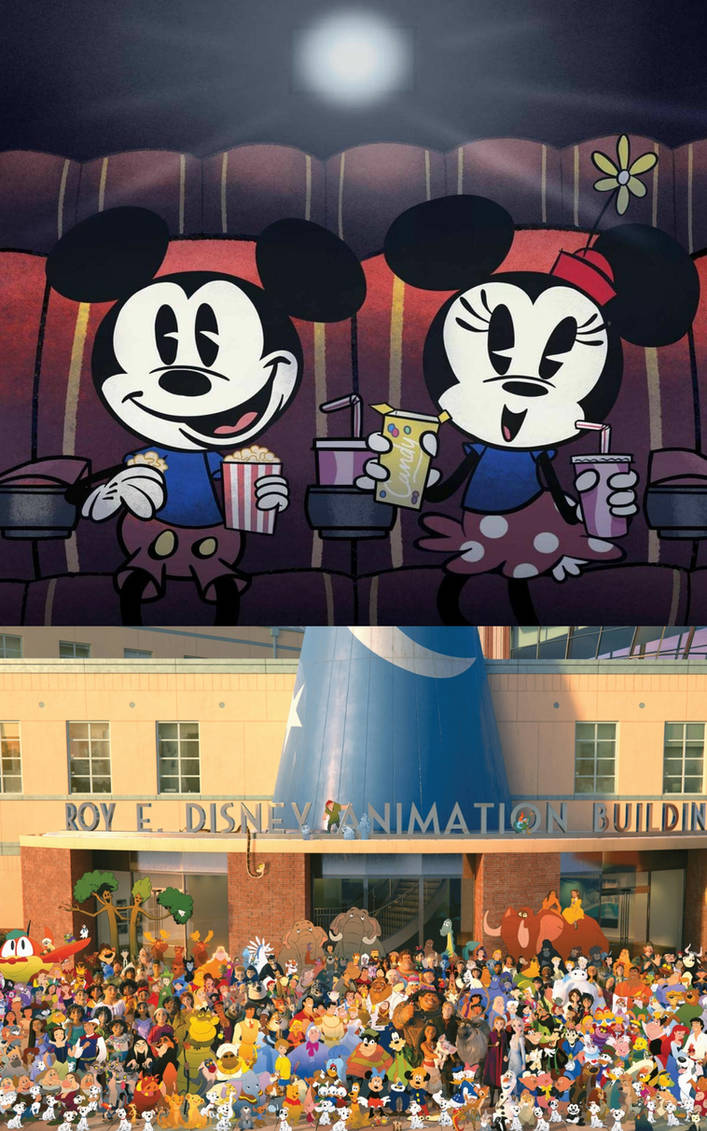 Mickey and Minnie watch Once Upon A Studio by relyoh1234 on DeviantArt