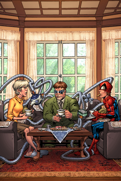 Spidey and a spot of tea.