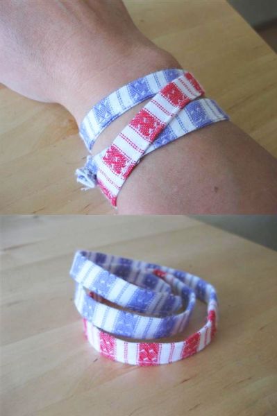 Wraparound fabric bracelet