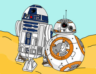 R2-D2 And BB-8 by MissLittleTilde