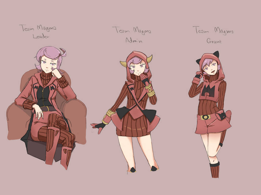 Courtney's career as Team Magma member by feleww on DeviantArt