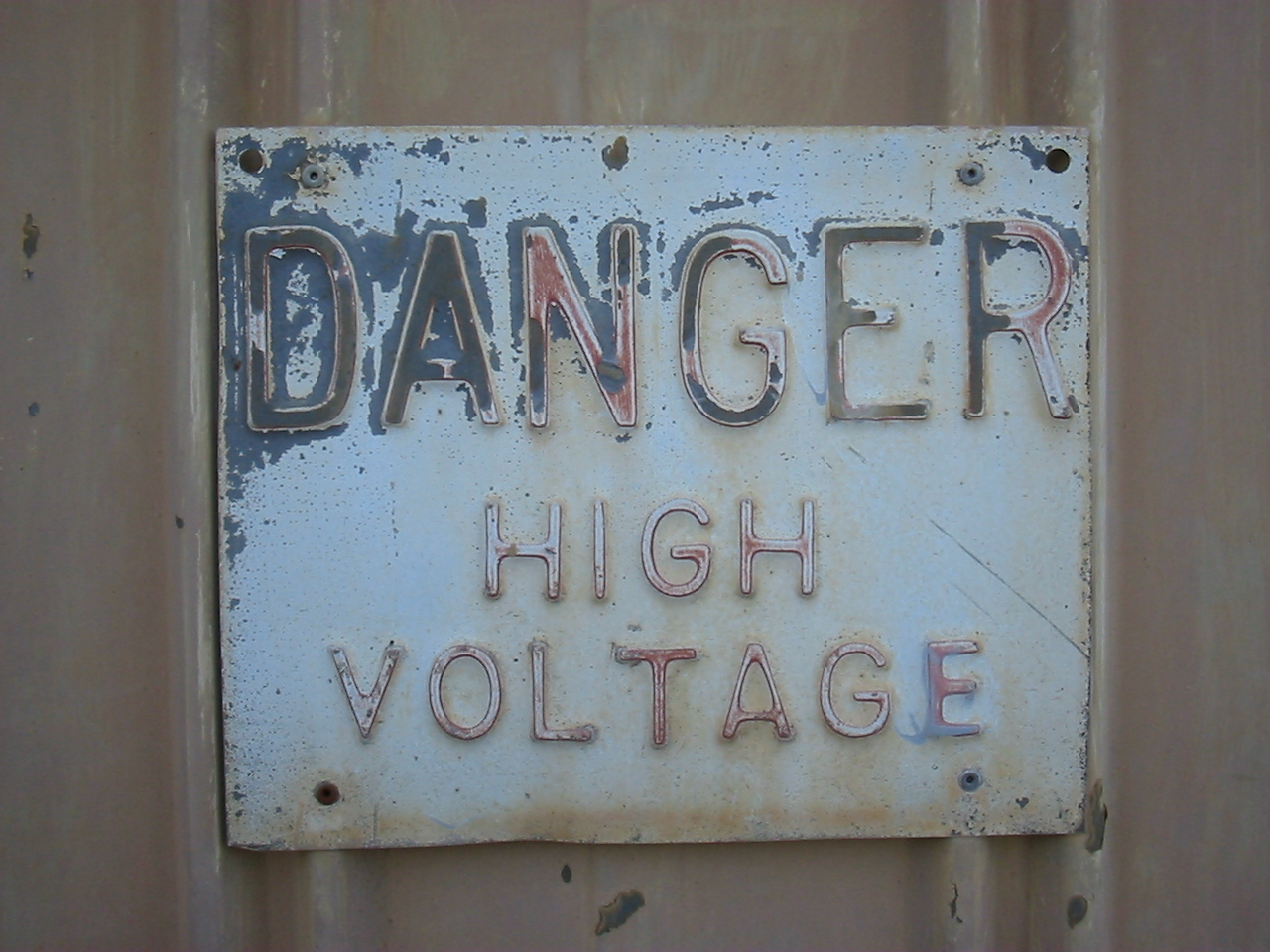 Danger High Voltage Sign - old