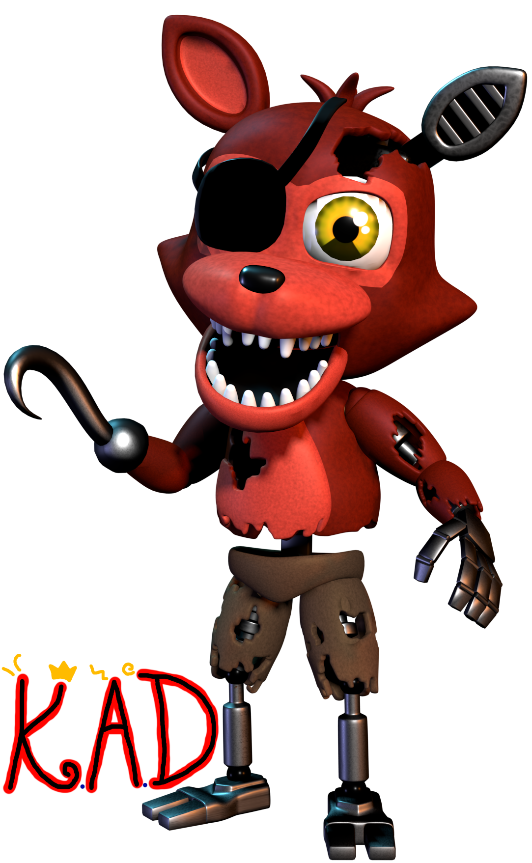 Adventure Withered Foxy Render by KingAngryDrake on DeviantArt