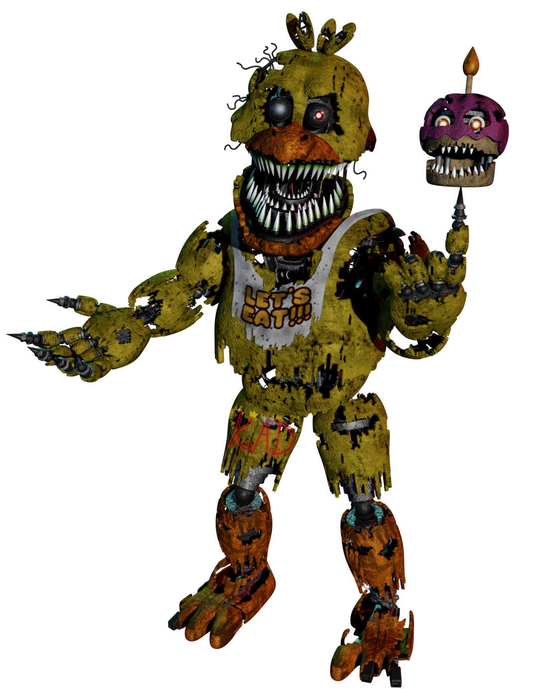 Nightmare Fredbear Character Render by TheUnbearable101 on DeviantArt