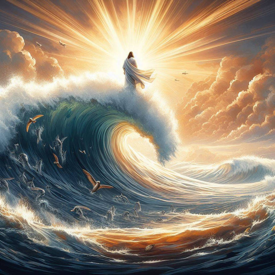 Jesus Wave Jesus standing on the crest of a wave by SackbotNinja03 on DeviantArt
