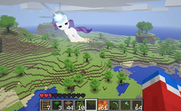 Rarity goes to Minecraft by WeezeesSecondAttempt on DeviantArt