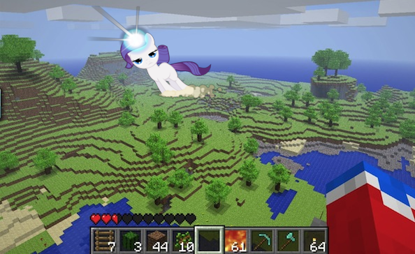 Rarity goes to Minecraft by WeezeesSecondAttempt on DeviantArt